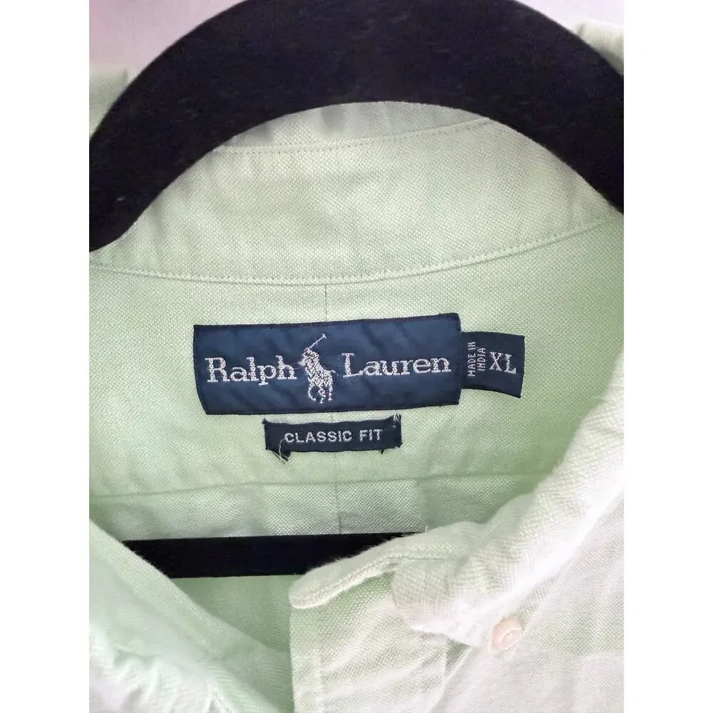 Ralph Lauren Light Green Classic Fit Oxford Shirt-Size XL